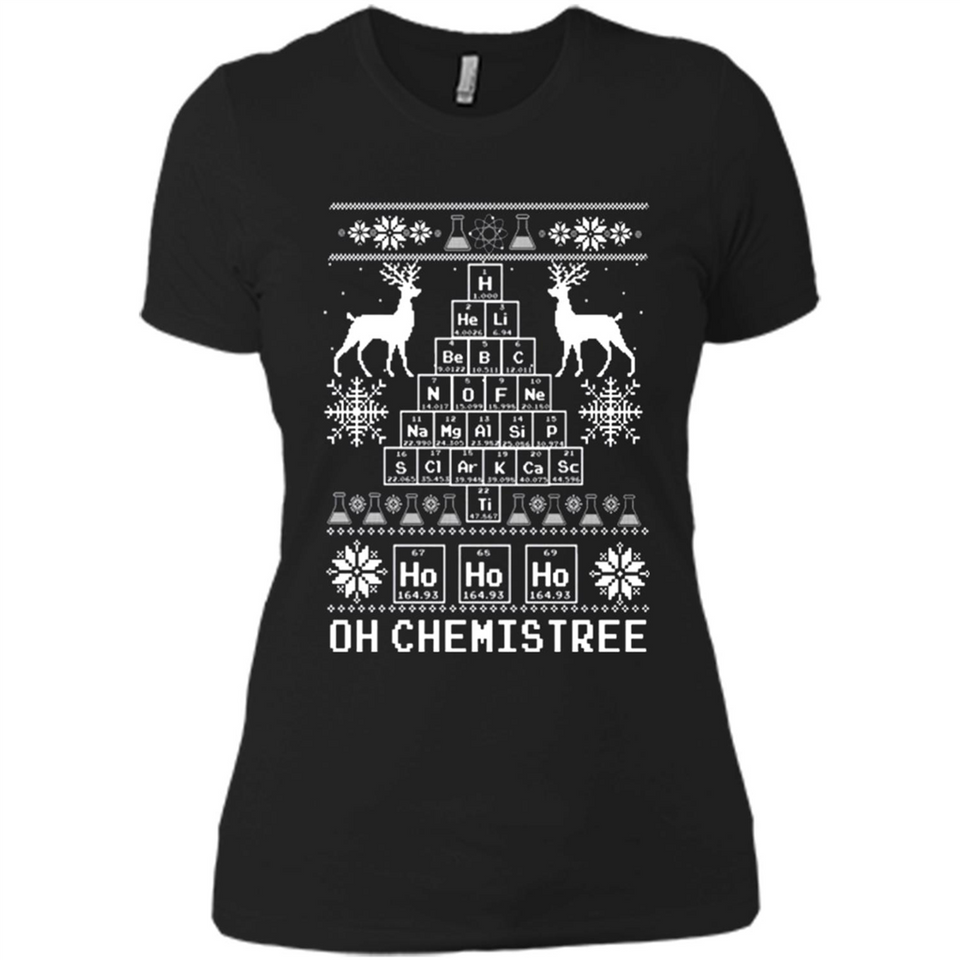 Oh Chemistry Tree Ugly Christmas Sweater - Ladies' Boyfriend T-Shirt