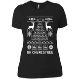 Oh Chemistry Tree Ugly Christmas Sweater - Ladies' Boyfriend T-Shirt