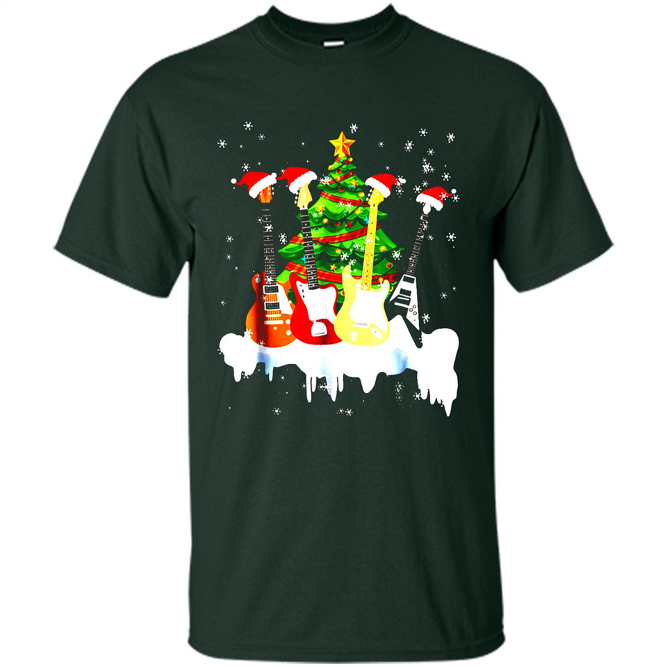 Santa Hat Electric Guitar Classical Guitar Christmas shirt Ladies' Boyfriend