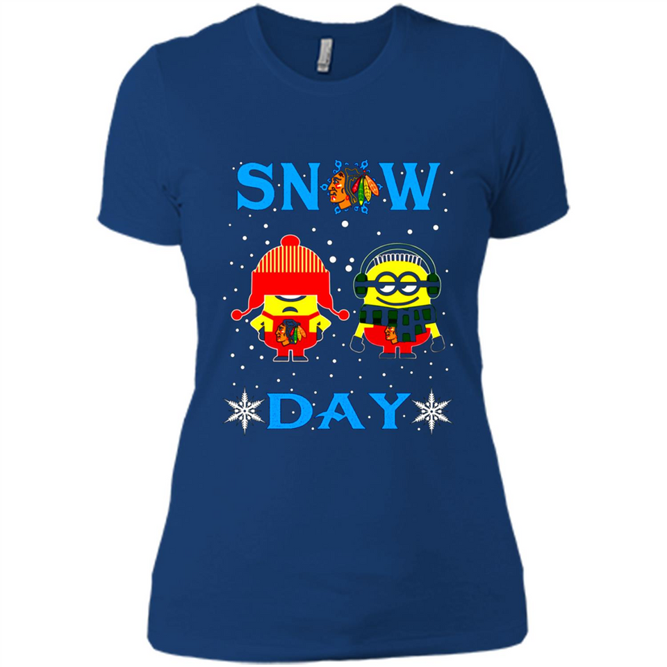 Snow Day Shirt For Chicago Blackhawks Vs Minion Fans pingpong