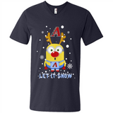 Minion Arizona Diamondbacks Ugly Christmas Sweater Let it Snow - Men's V-Neck