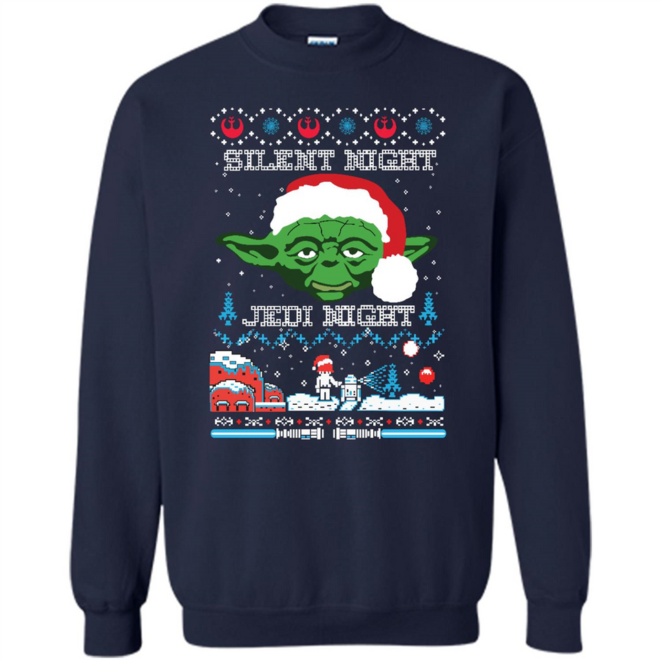 YODA SILENT NIGHT JEDI NIGHT CHRISTMAS UGLY SWEATER