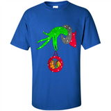 GRINCH HAND HOLDING CHICAGO BLACKHAWKS GLITTER CHRISTMAS PINGPONG