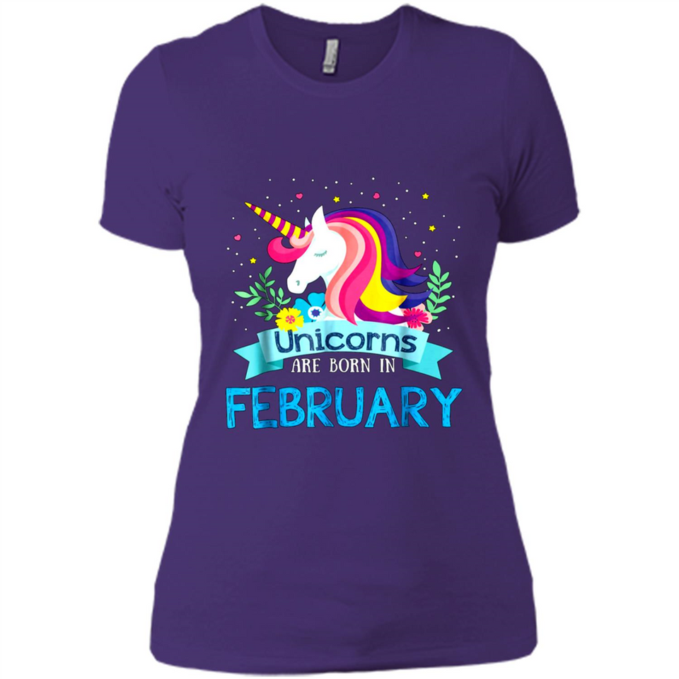 Unicorns are born in February Birthday Rainbow Gift Custom Ultra Cotton