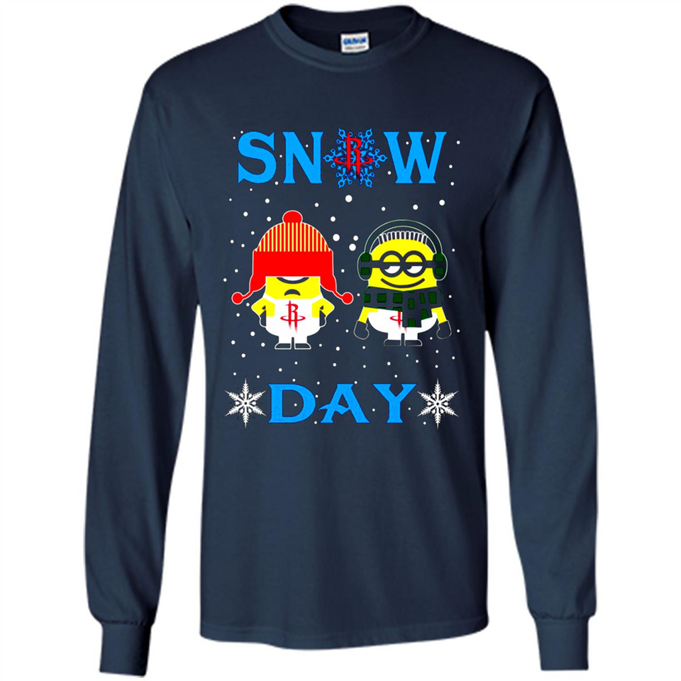 Snow Day Shirt For Houston Rockets Vs Minion Fans pingpong