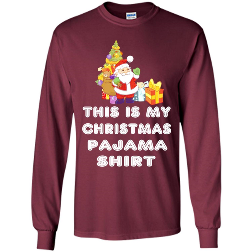 This is My Christmas Pajama Shirt - Santa Bear Tree Gift Tee