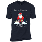 Funny Christmas Nurse Shirt, Santa_s Favorite Nurse - Premium Short Sleeve T-Shirt