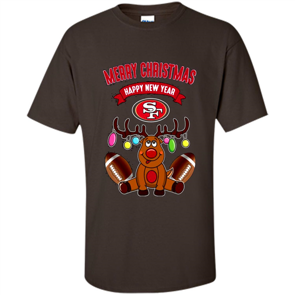 San Francisco 49ers NFL Reindeer Funny Merry Christmas And Happy New Year