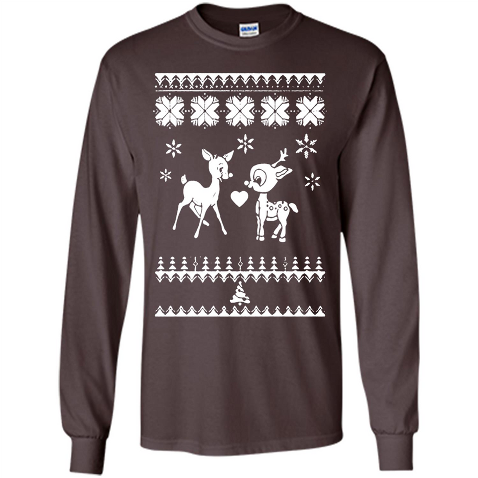 Rudolph and Clarice Ugly Christmas Sweater - Long Sleeve T-Shirt