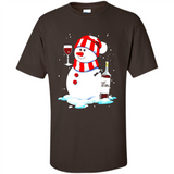 Cute Snowman drink Red Wine Christmas T-Shirt - Shirt