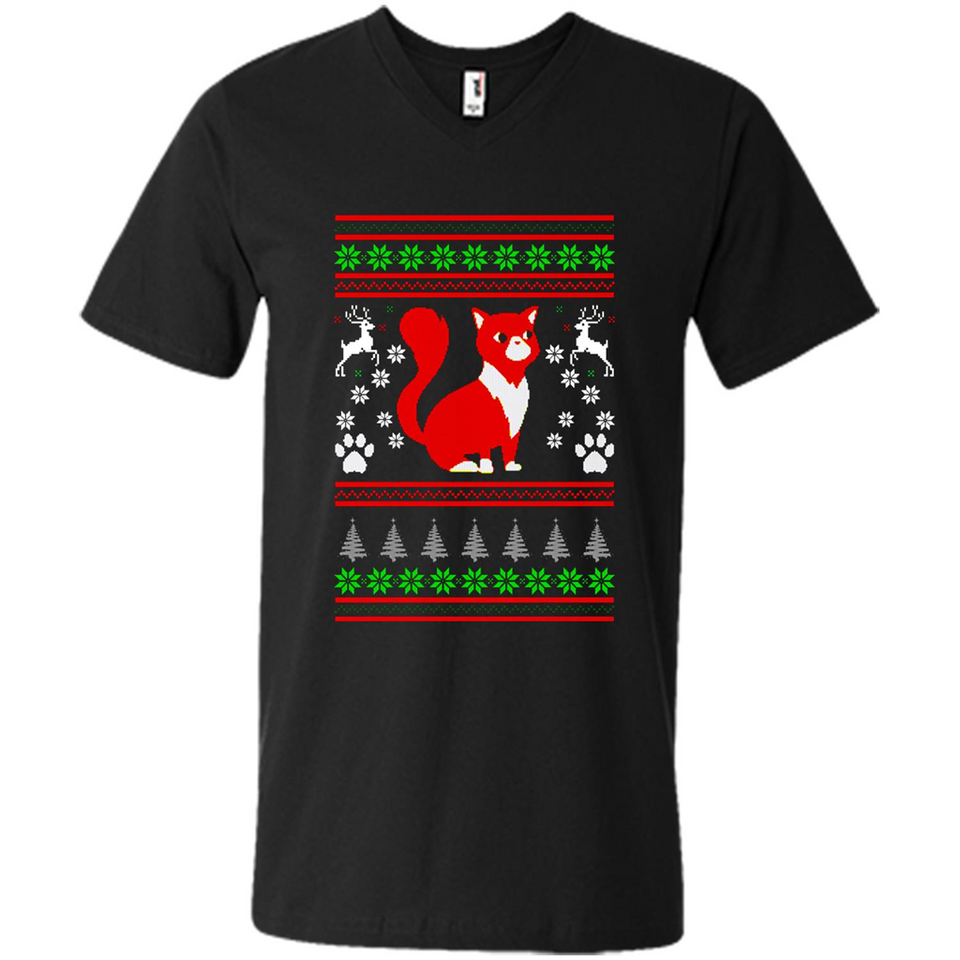 Christmas Ugly Sweater CUTE CATS UGLY CHRISTMAS SWEATERS - Men's V-Neck