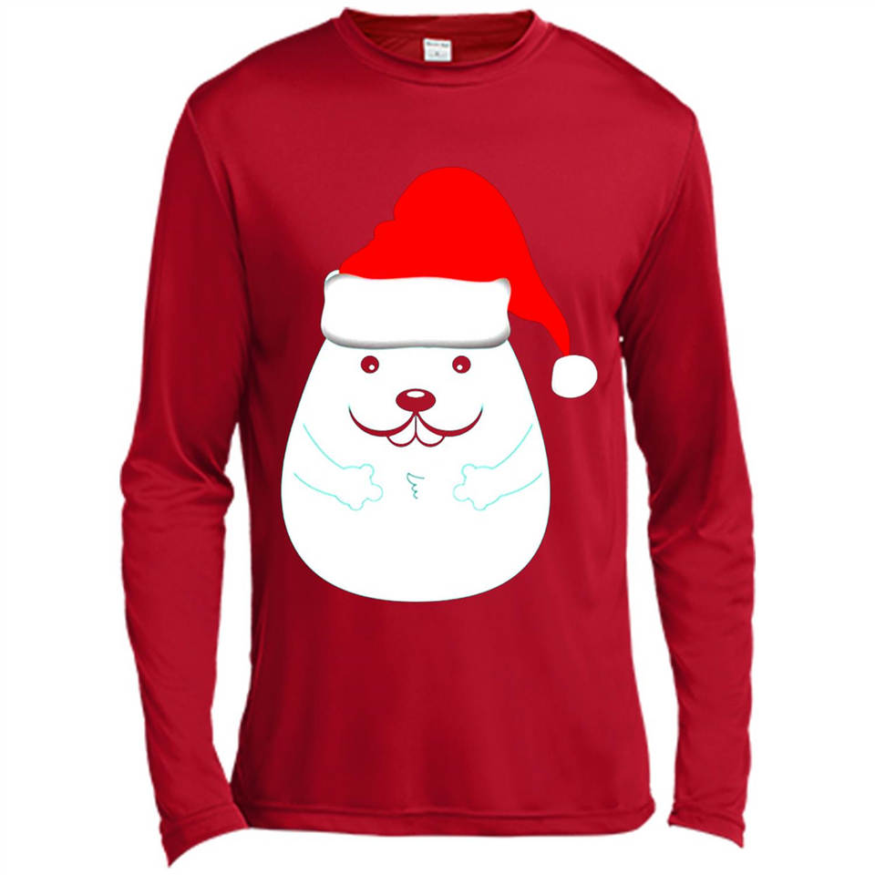 Funny Hamster Christmas t-shirt Santa Hat - Canvas Long Sleeve T-Shirt