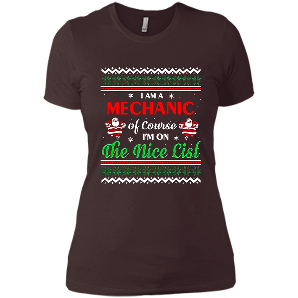 Funny Ugly Christmas T-Shirt Gift for Mechanic - Ladies' Boyfriend T-Shirt