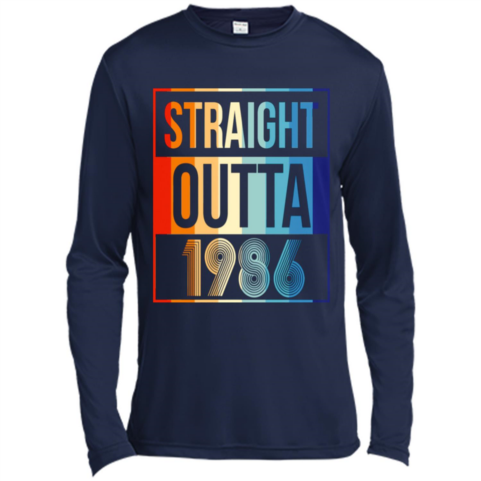 Retro Straight Outta 1986 32 Years Old - Canvas Long Sleeve T-Shirt