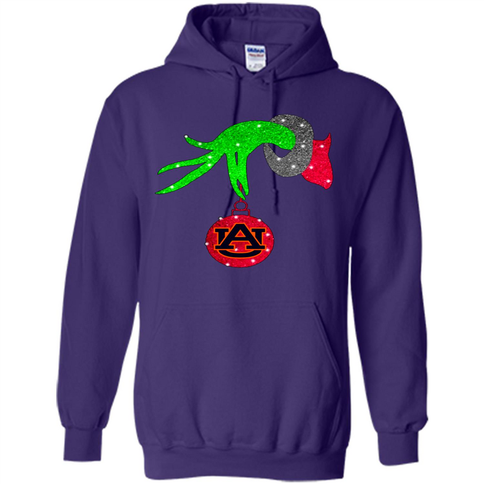 GRINCH HAND HOLDING AUBURN TIGERS GLITTER CHRISTMAS PINGPONG