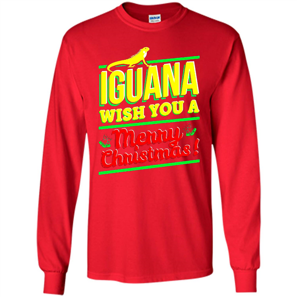 Iguana Wish You A Merry Christmas Animal - Long Sleeve T-Shirt
