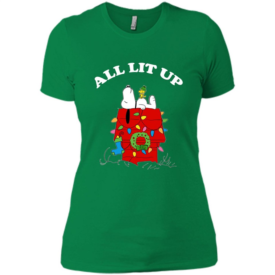 Peanuts By Schulz Snoopy Young Men_s Christmas - Ladies' Boyfriend T-Shirt