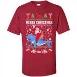 Ugly Christmas Santa Riding Dolphin - Shirt