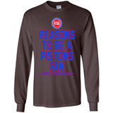 Reasons to be a Detroit Pistons Fan Complete List on Back - Long Sleeve T-Shirt