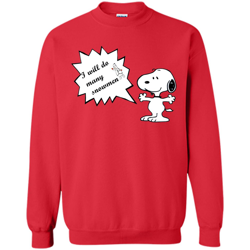 Snoopy I Will Do Many Snowman Christmas