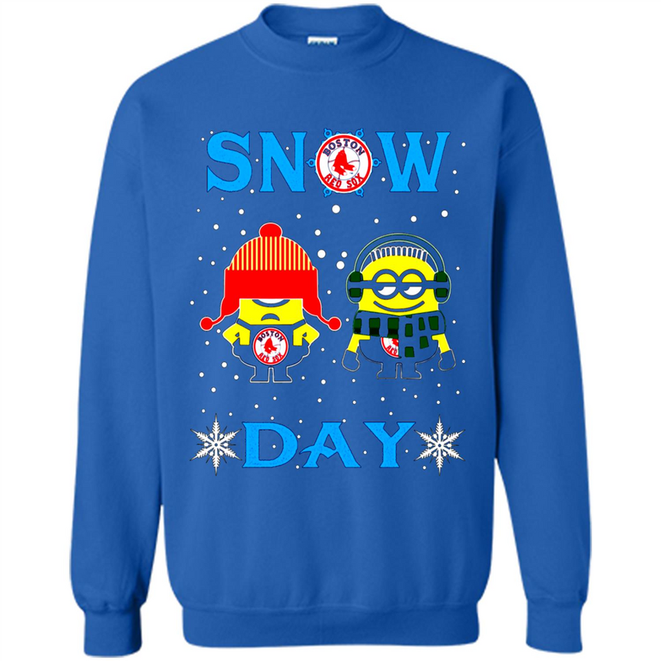 Snow Day Shirt For Boston Red Sox Vs Minion Fans pingpong