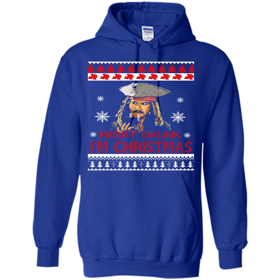 Jack sparrow Merry Drunk I'm Christmas - Hoodie
