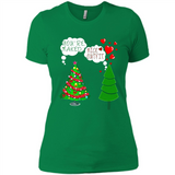 Fir Loves Christmas Tree Funny Undecorated Joke - Ladies' Boyfriend T-Shirt