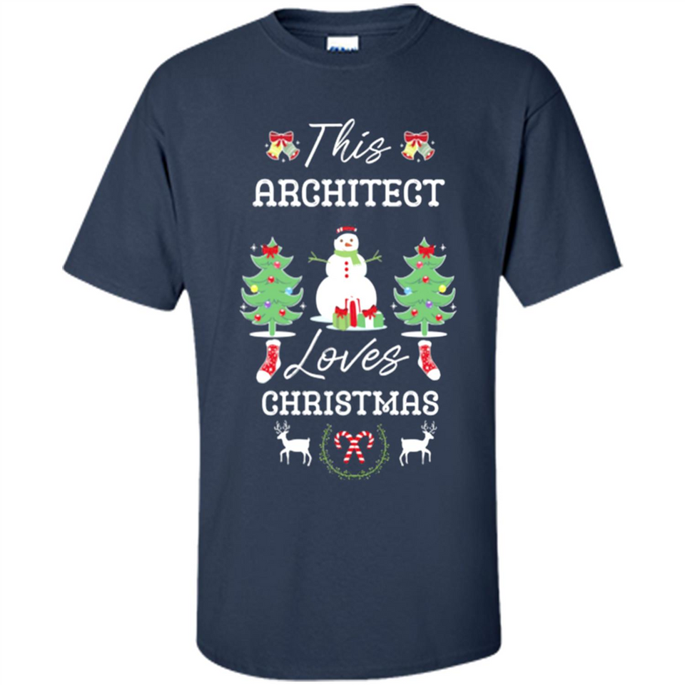 This Architect Loves Christmas Tree Shirt with Snowman