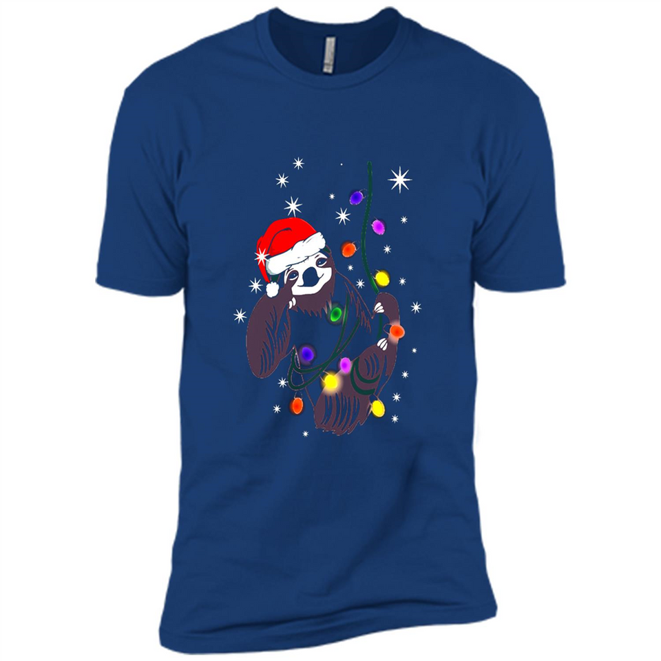 Cute Christmas Choloepus Sloth Santa Led Light Mug - Premium Short Sleeve T-Shirt