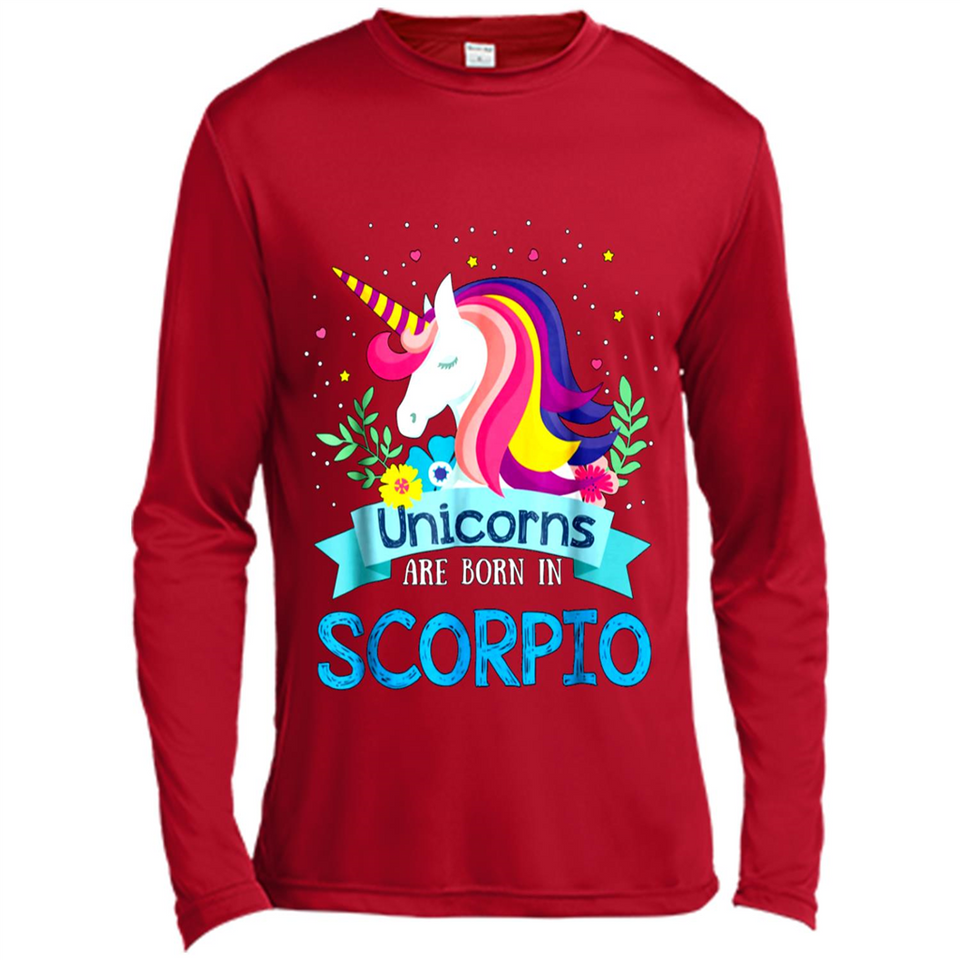 Unicorns are born in Scorpio Birthday Rainbow Gift Ladies Custom