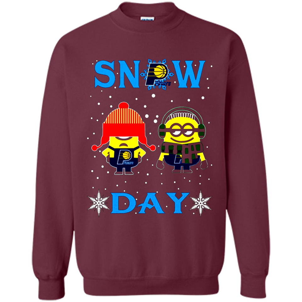 Snow Day Shirt For Indiana Pacers Vs Minion Fans pingpong
