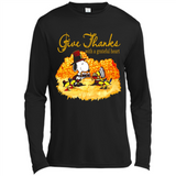 Snoopy Thanksgiving Give Thanks With A Grateful Heart - Canvas Long Sleeve T-Shirt