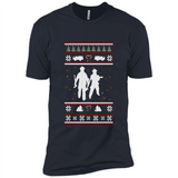 Christmas Ugly Sweater Firefighter Ugly Christmas Sweater - Premium Short Sleeve T-Shirt