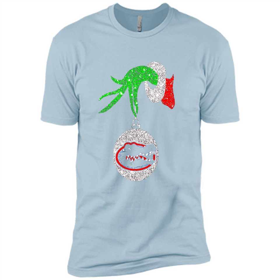 Funny Florida Gators Glitter Grinch Monogram Ornament Christmas Gift - Premium Short Sleeve T-Shirt