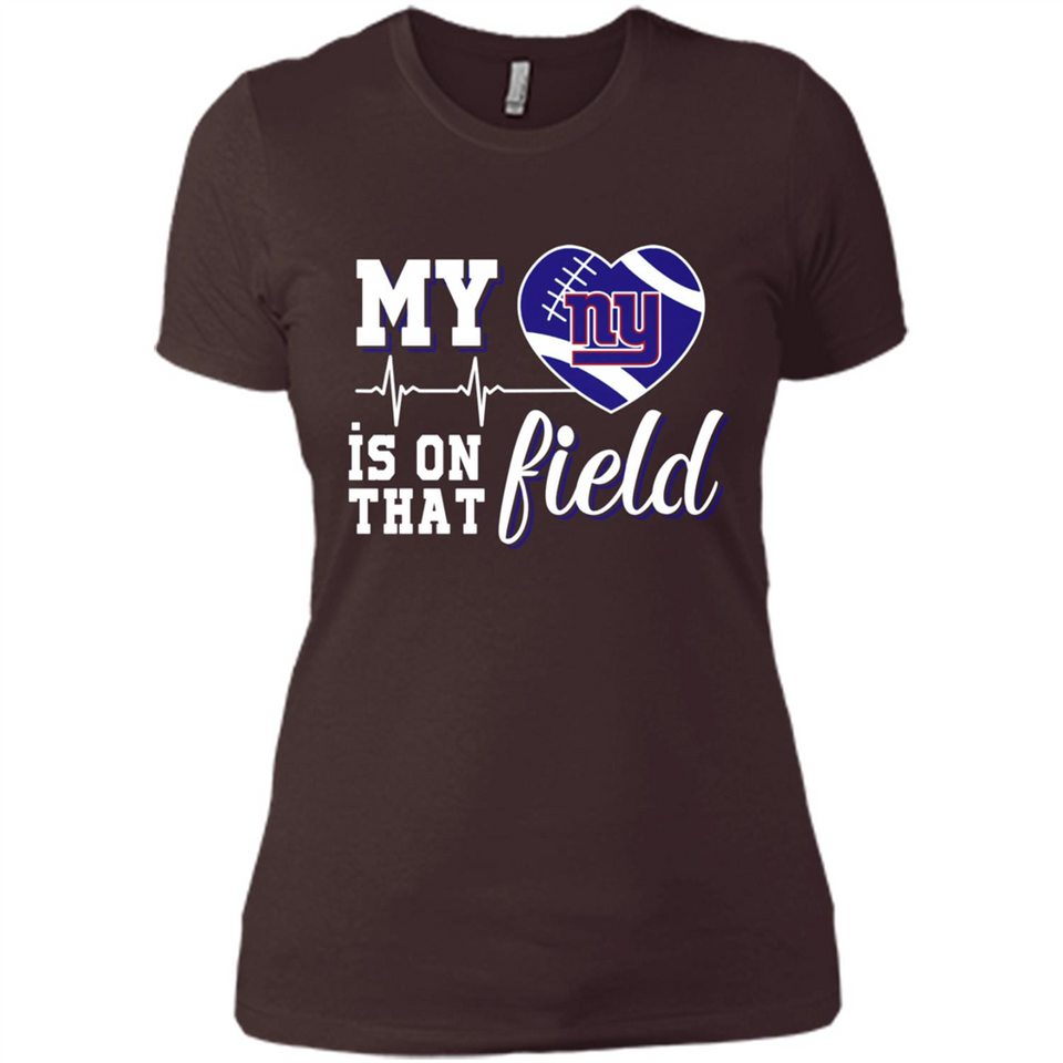New York Giants Football My Heart is on that Field - Ladies' Boyfriend T-Shirt