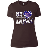 New York Giants Football My Heart is on that Field - Ladies' Boyfriend T-Shirt