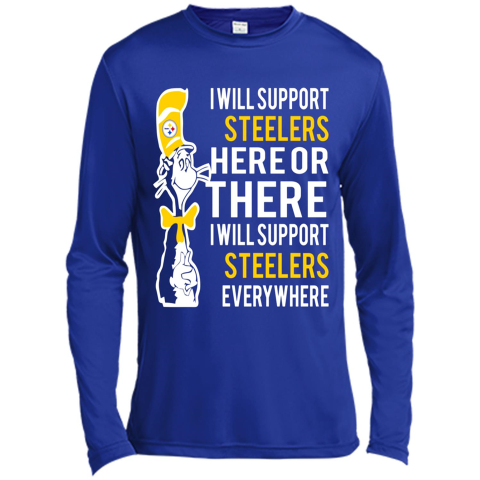 Shirt For Dr Seuss Cat And Pittsburgh Steelers Fans - Canvas Long Sleeve T-Shirt