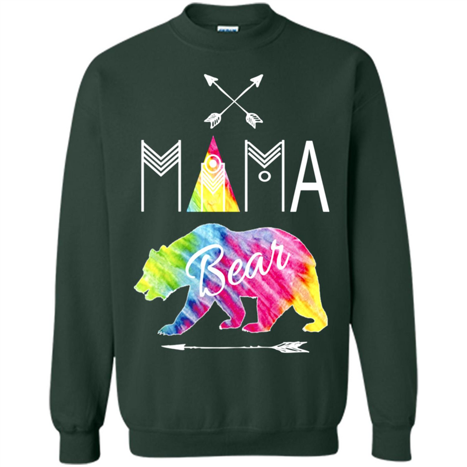 Mama Bear Shirt Tie Dye Family Vacation & Camping Tee - Sweatshirt