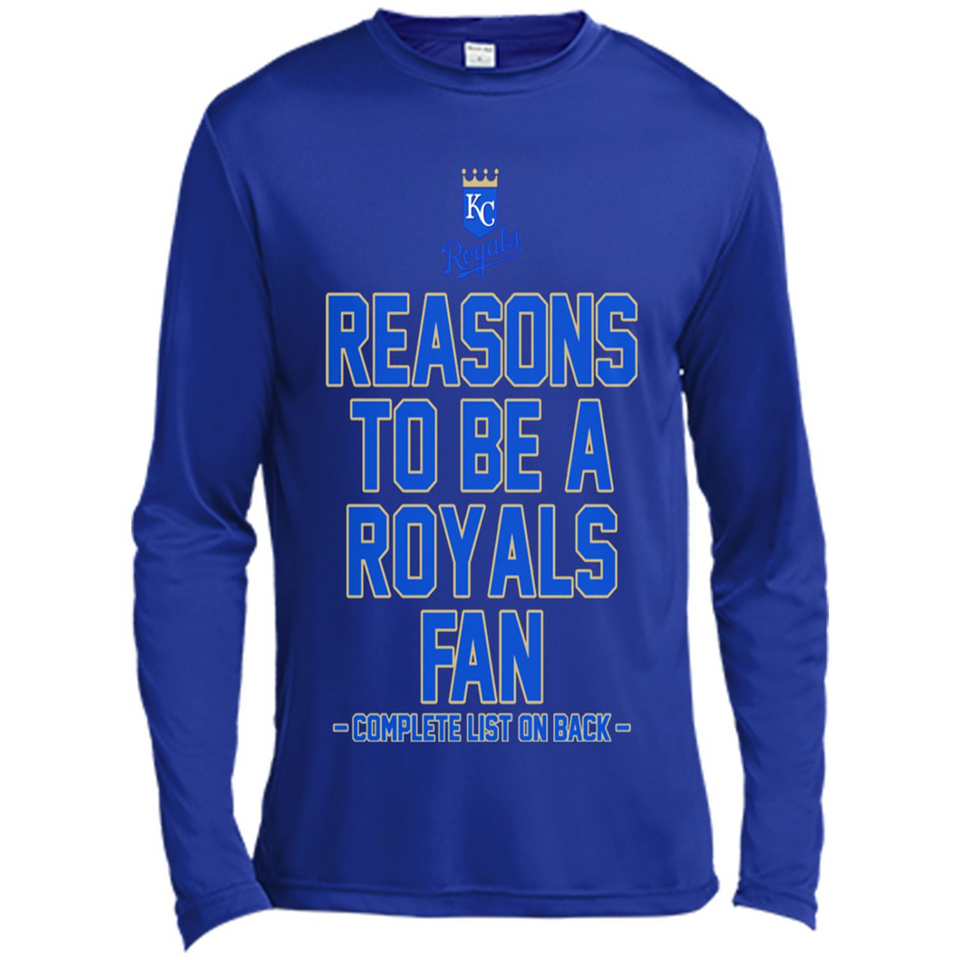 Reasons to be a Kansas City Royals Fan Complete List on Back - Canvas Long Sleeve T-Shirt