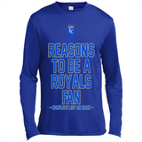 Reasons to be a Kansas City Royals Fan Complete List on Back - Canvas Long Sleeve T-Shirt