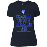 Reasons to be a Memphis Grizzlies Fan Complete List on Back - Ladies' Boyfriend T-Shirt