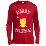 Bird Santa Merry Christmas T-Shirt - Birds Watchers Xmas - Canvas Long Sleeve T-Shirt