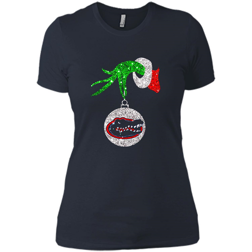 Funny Florida Gators Glitter Grinch Monogram Ornament Christmas Gift - Ladies' Boyfriend T-Shirt