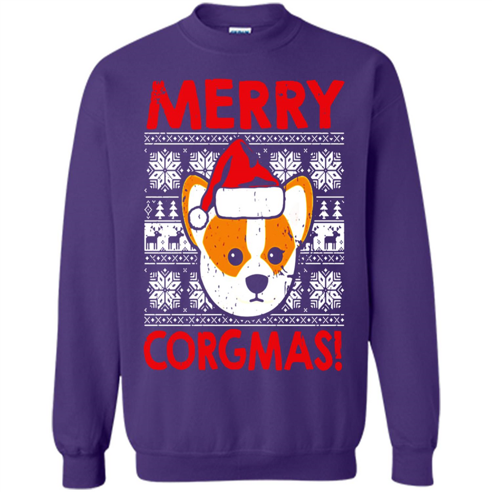 Funny Christmas Santa Corgi Dog Merry Corgmas - Sweatshirt