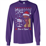 North Pole Born and Raised Shirt, Merry Xmas Ugly Christmas - Long Sleeve T-Shirt