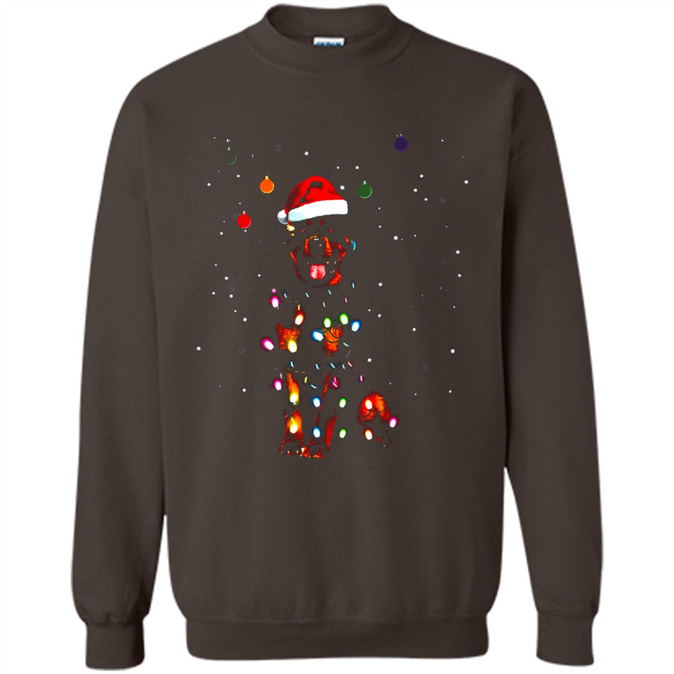 Rottweiler Santa Lights Christmas Dog Xmas Sweatshirt - Sweatshirt