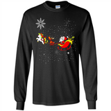 Christmas Unicorn Rudolph and Santa - Long Sleeve T-Shirt