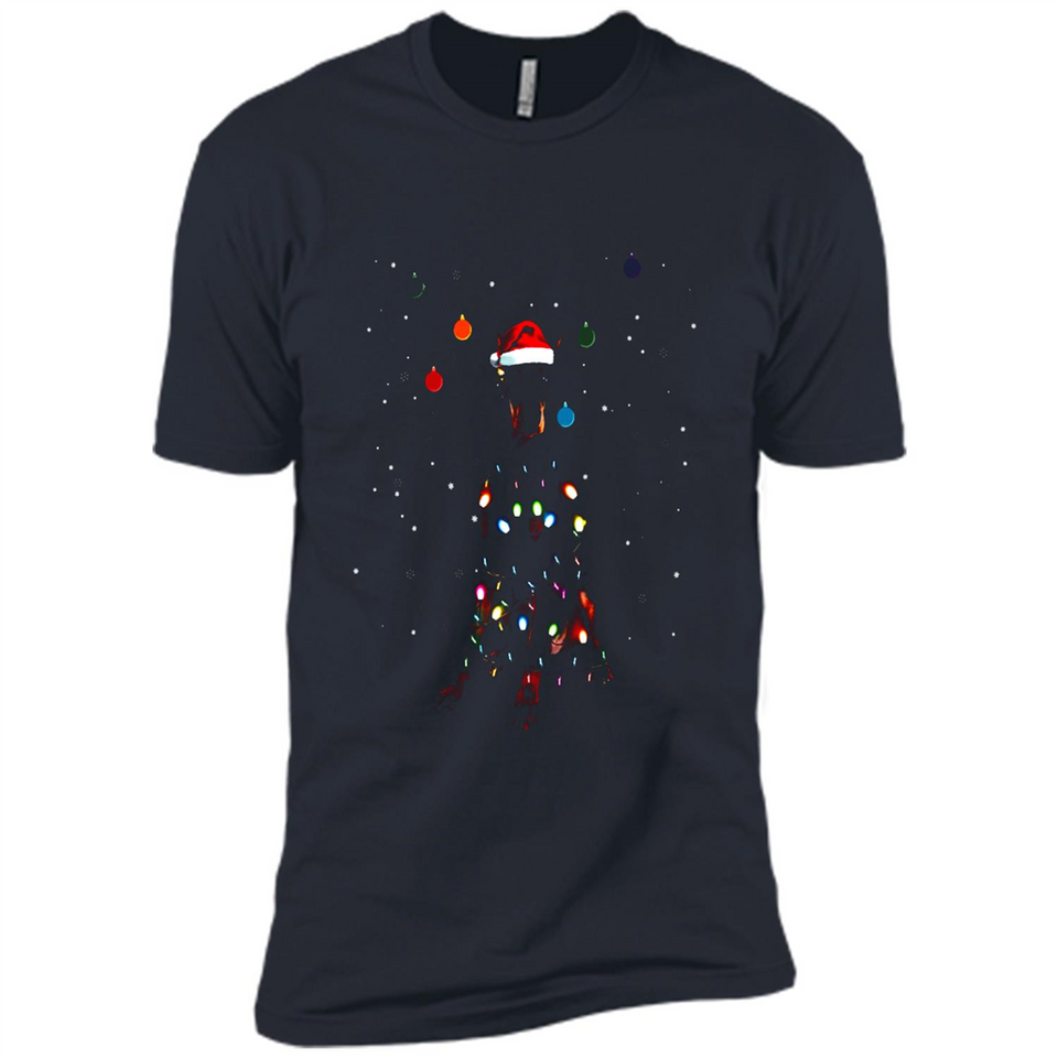 Doberman Santa Lights Christmas Dog Xmas Sweatshirt - Premium Short Sleeve T-Shirt
