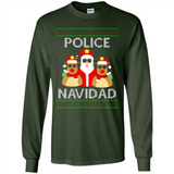 FUNNY POLICE NAVIDAD T-SHIRT Santa Christmas Party - Long Sleeve T-Shirt