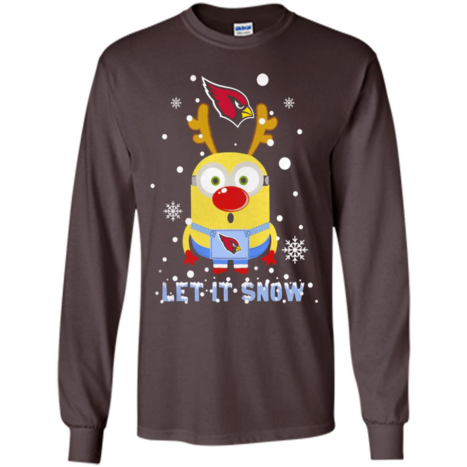 Minion Arizona Cardinals Ugly Christmas Sweater Let it Snow - Long Sleeve T-Shirt